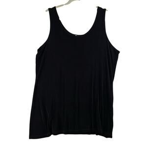 Valerie Bertinelli Acetate Tank Blouse Women's 1X Plus Mature Black Church Layer